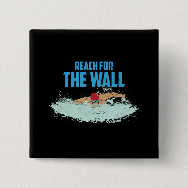 Funny Swimming Quote Swimmer Gift 2 Inch Square Button (Front)