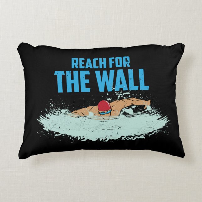 Funny Swimming Quote Swimmer Gift Accent Pillow (Front)