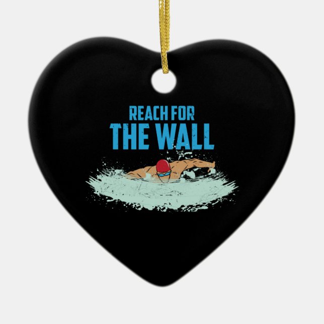 Funny Swimming Quote Swimmer Gift Ceramic Ornament (Front)