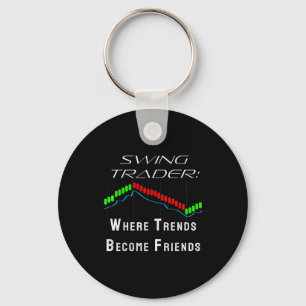 Funny Swing Trader Trading Stock Market  Keychain