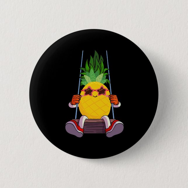 Funny Swinging Pineapple Swinger 2 Inch Round Button (Front)