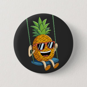 funny swinging pineapple swinger button