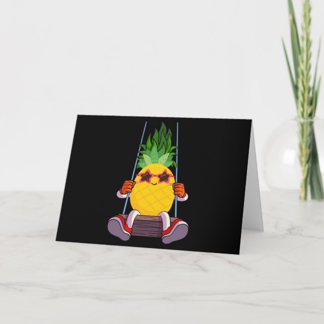 Funny Swinging Pineapple Swinger Card (Front)