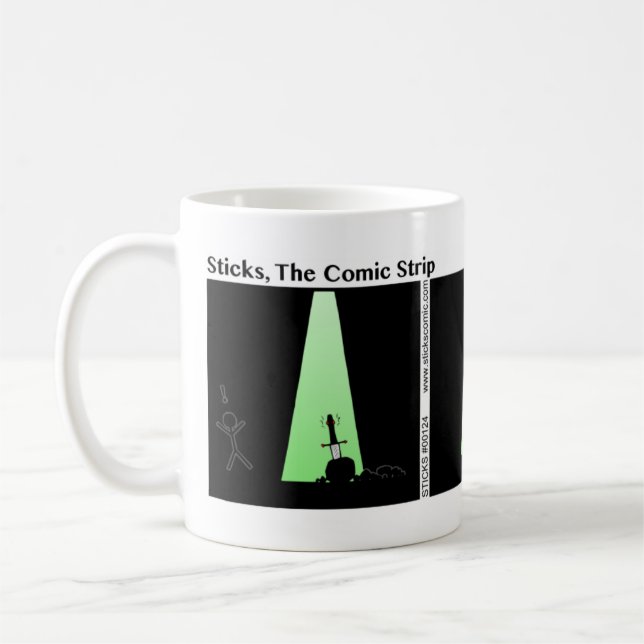 Funny Sword in Stone Stickman Mug - 124 (Left)