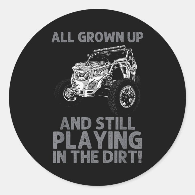 Funny Sxs Design For Men Women Offroading Utv Side Classic Round Sticker (Front)