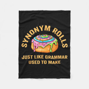 Funny Synonym Rolls Joke Cinnamon Rolls Grammar Pu Fleece Blanket