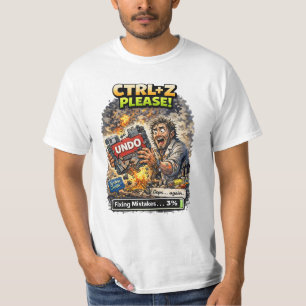 Funny System Crash Undo Meme Gamer Programmer  T-Shirt