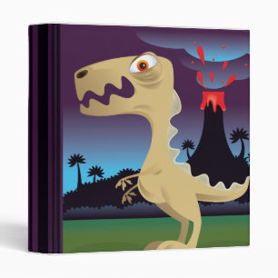 Funny T-Rex and Volcano Notebook Binder