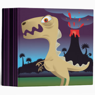Funny T-Rex and Volcano Notebook Binder