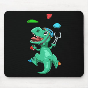 Funny T-rex Bouldering And Climbing Gift  Mouse Pad