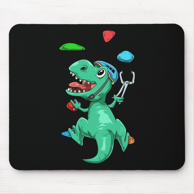 Funny T-rex Bouldering And Climbing Gift  Mouse Pad (Front)