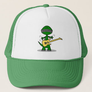 Funny T-Rex Can't Find a Gig Guitar Music Trucker Hat