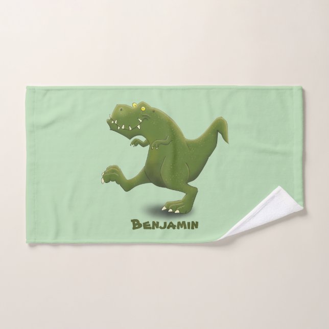 Funny T rex dinosaur cartoon humour Bath Towel Set (Hand Towel)