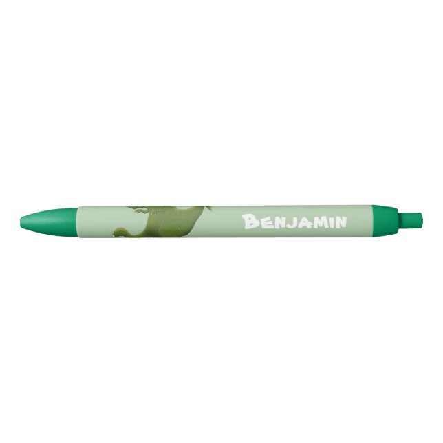 Funny T rex dinosaur cartoon humour Black Ink Pen (Front)