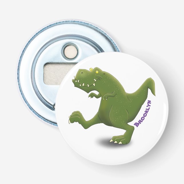 Funny T rex dinosaur cartoon humour Bottle Opener (Front)