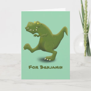 Funny T rex dinosaur cartoon humour Card