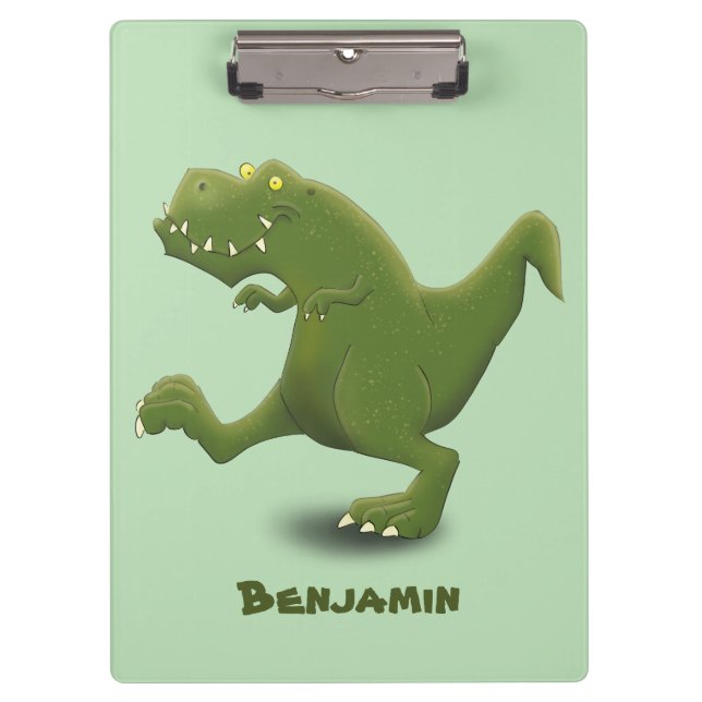 Funny T rex dinosaur cartoon humour Clipboard (Front)