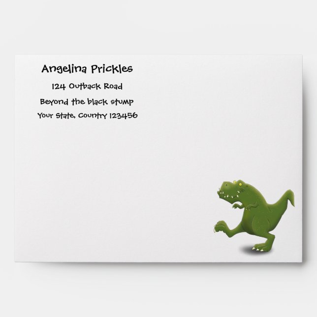 Funny T rex dinosaur cartoon humour Envelope (Front)