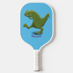 Funny T rex dinosaur cartoon humour Pickleball Paddle