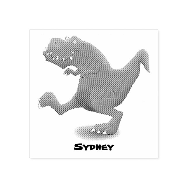 Funny T rex dinosaur cartoon humour  Rubber Stamp (Imprint)