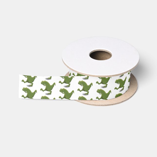 Funny T rex dinosaur cartoon humour Satin Ribbon (Spool)