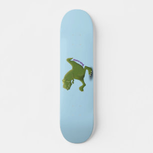 Funny T rex dinosaur cartoon humour Skateboard