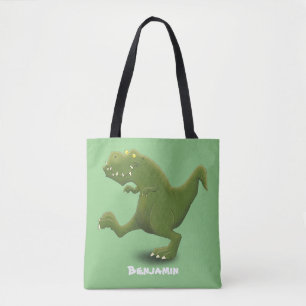 Funny T rex dinosaur cartoon humour Tote Bag