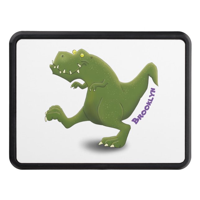 Funny T rex dinosaur cartoon humour Trailer Hitch Cover (Front)