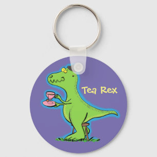Funny T rex dinosaur cartoon Keychain