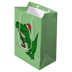 Funny T-rex Dinosaur Christmas Gift Bag