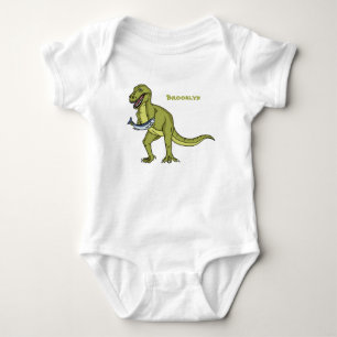 Funny T rex dinosaur illustration  Baby Bodysuit
