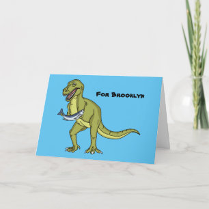 Funny T rex dinosaur illustration Card