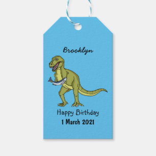 Funny T rex dinosaur illustration Gift Tags
