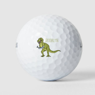 Funny T rex dinosaur illustration  Golf Balls
