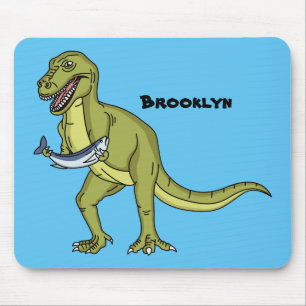 Funny T rex dinosaur illustration Mouse Pad