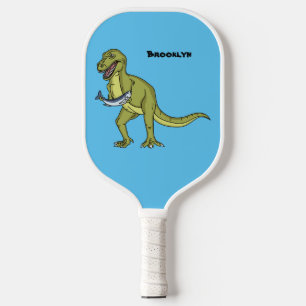 Funny T rex dinosaur illustration Pickleball Paddle