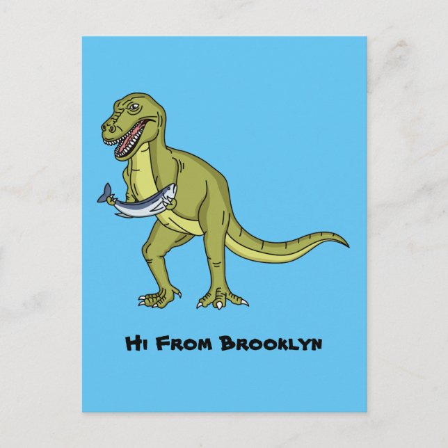 Funny T rex dinosaur illustration  Postcard (Front)