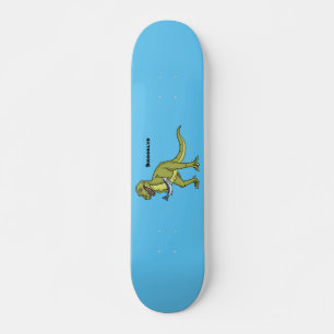 Funny T rex dinosaur illustration  Skateboard