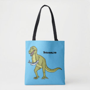 Funny T rex dinosaur illustration  Tote Bag