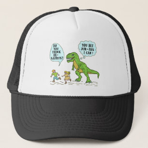Funny T Rex Dinosaur Jurassic Pun Humourous Quote Trucker Hat