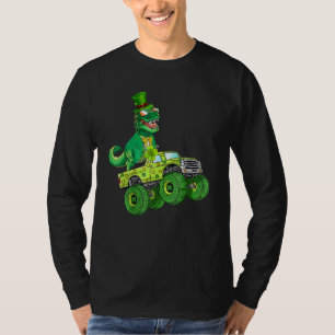 Funny T Rex Dinosaur Monster Truck Boys Kids St Pa T-Shirt