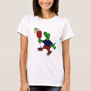 Funny T-Rex Dinosaur Playing Pickleball T-Shirt
