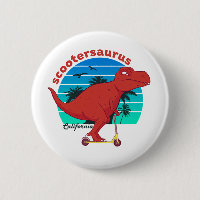 Funny T-Rex Dinosaur Riding Scooter Scootersaurus