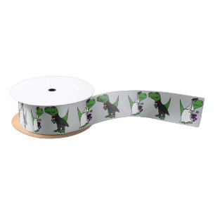 Funny T-rex Dinosaur Wedding Ribbon Satin Ribbon