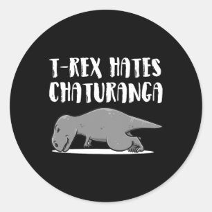 Funny T-rex Dinosaur Yoga Apparel Perfect Present  Classic Round Sticker