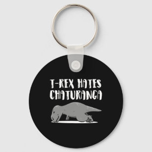 Funny T-rex Dinosaur Yoga Apparel Perfect Present  Keychain
