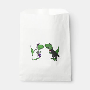 Funny T-Rex Dinosaurs Bride and Groom Favour Bags
