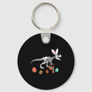 Funny T Rex Easter Skeleton Bunny Sket Egg Hunt Ea Keychain