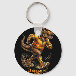 Funny t-rex elopement the unexpected workout  keychain