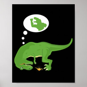 Funny T-rex , Genie Lamp, Short Arms, By Zany Brai Poster